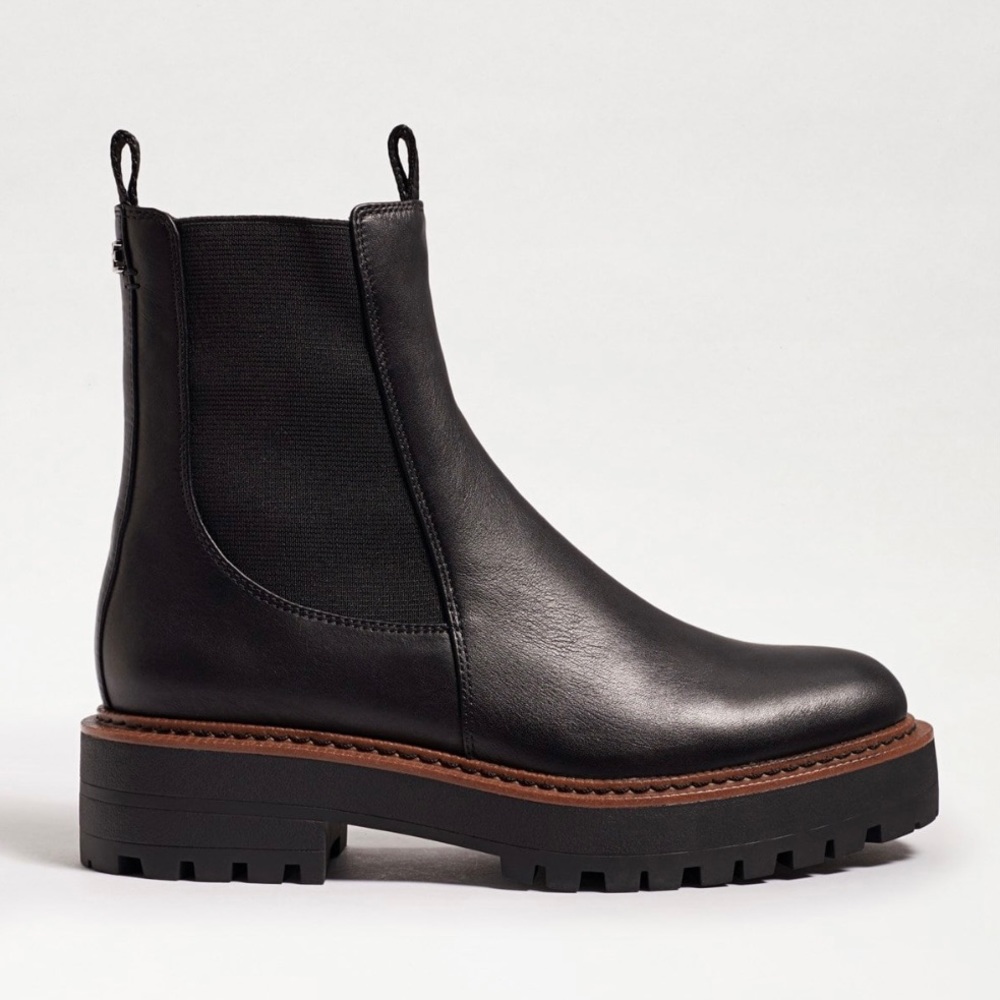Sam Edelman Laguna Waterproof Leather Chelsea Chunky Lug Sole Booties
